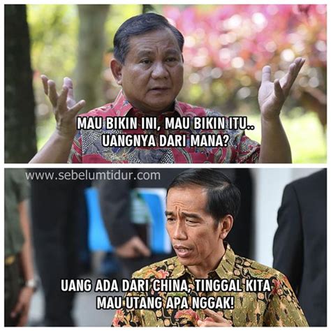 Meme Jokowi vs Prabowo Terbaru, "Uangnya Darimana Pak Jokowi ...