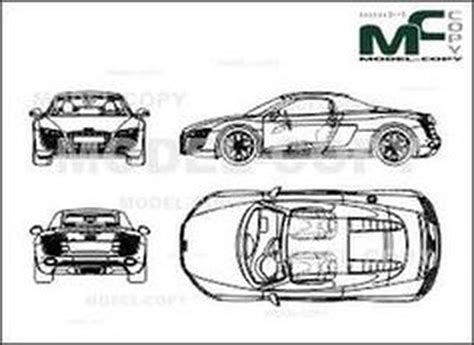 Audi R8 Spyder (2010) - 2D drawing (blueprints) - 30130 - Model COPY ...