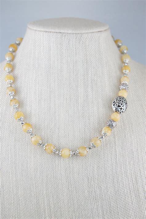 Yellow Gemstone Necklace Yellow Jewelry Yellow Calcite