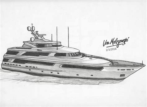 Luxury Super Yacht Drawing ~ Von Malegowski