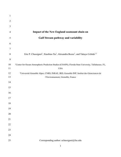 (PDF) Impact of the New England seamount chain on Gulf Stream pathway ...