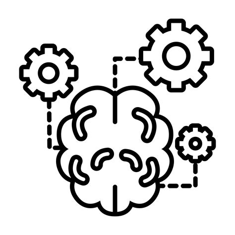 brain with gears line style icon 2590431 Vector Art at Vecteezy