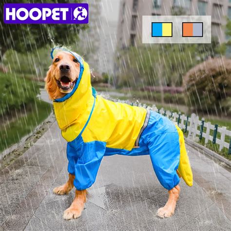 HOOPET Dog Riancoat Jumpsuit Rain Coat for Dogs Pet Cloak Labrador ...