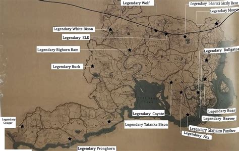 Red Dead Redemption 2 Legendary Animals Locations Guide