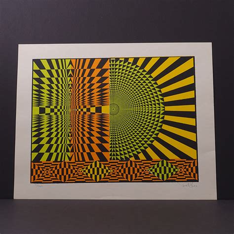 9-611 Mid-Century Op-Art Silkscreen Print Hias - Ray New York