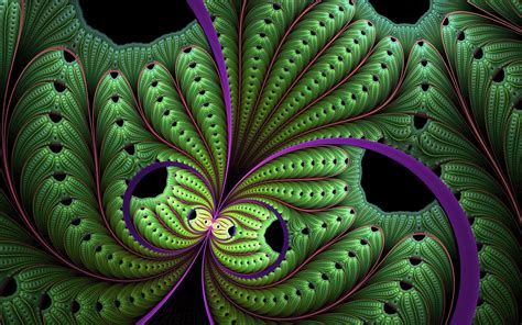 Wallpaper Abstract green fractal, like fern leaves 1920x1200 HD Picture ...