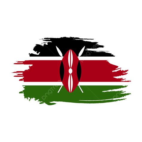 Kenya Flag Stylized On White Transparent Background, Kenya Flag Brush ...