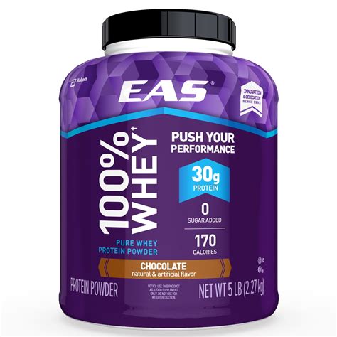 EAS 100% Pure Whey Protein Powder, Chocolate, 5lb, 30 grams of Whey ...