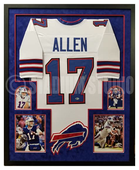 Josh Allen Autographed Framed Bills White Jersey - The Stadium Studio