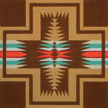 Navajo Blanket Patterns | navajo brn tan 13 ct 14 x 14 design dl107 ...