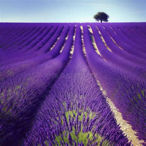 Purple Lavender Fields in Colorful Bloom, Generative Ai Stock Photo ...