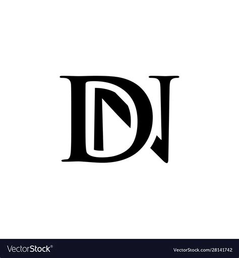 Initial dn alphabet logo design template Vector Image