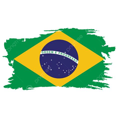 Brazil National Flag Design Vector Image With Transparent Background ...