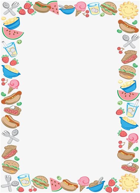 Food Border PNG Images, Food Clipart, Cartoon Food Border, Bounding ...