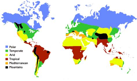 What are the 5 Climate Regions?