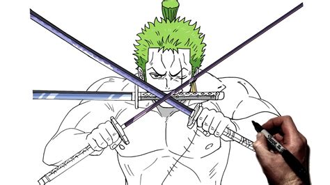 Line Drawing Zoro One Piece - dimecorazonteestoyescuchando