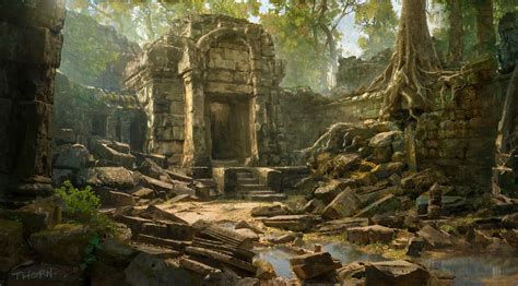 ArtStation - Temple ruins, Wanxing Wang | Temple ruins, Fantasy art ...