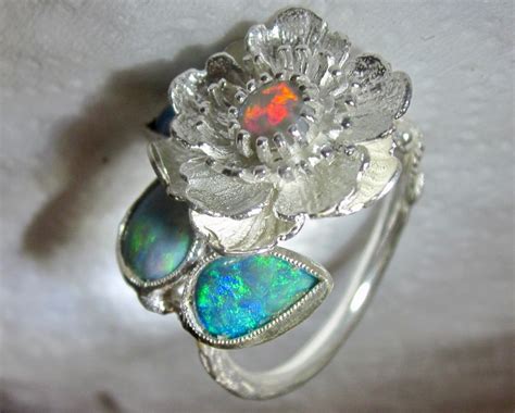 Opal ring for sale silver ring guaranteed with natural gemstones.