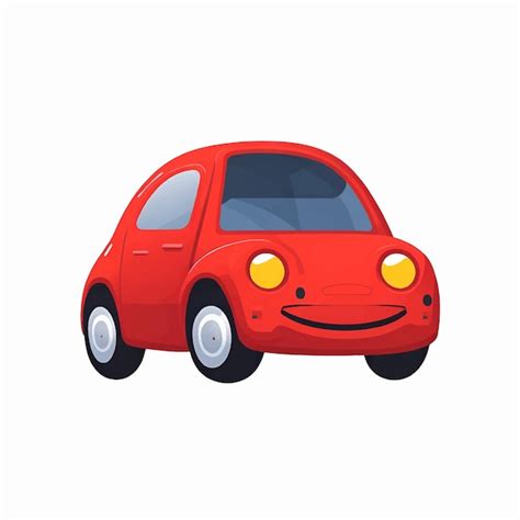 Premium Vector | Red car emoticon funny car face character smiles icons ...