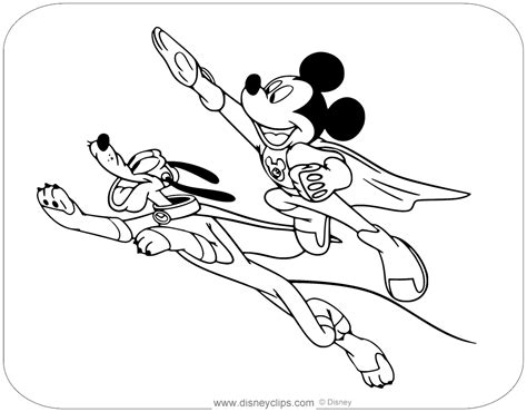 Mickey Mouse And Pluto Coloring Pages