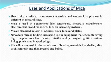 Distribution and states of mica in india