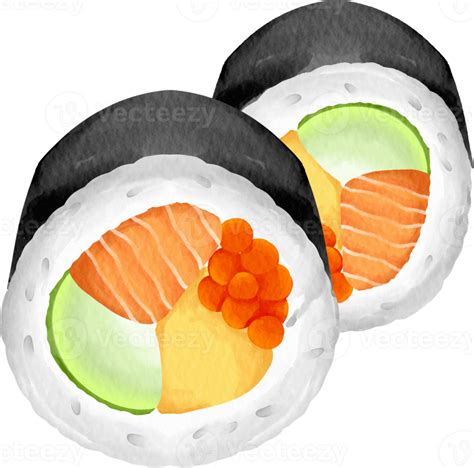 watercolor sushi roll 16540607 PNG