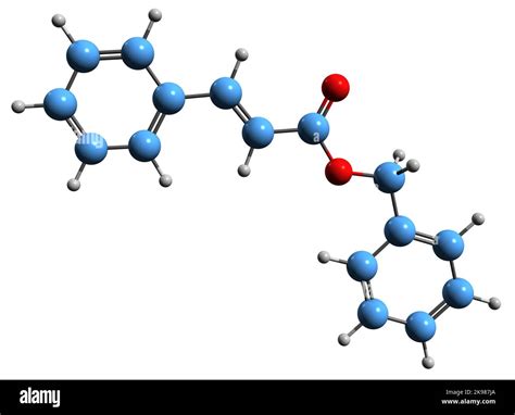 3D image of Benzyl cinnamate skeletal formula - molecular chemical ...