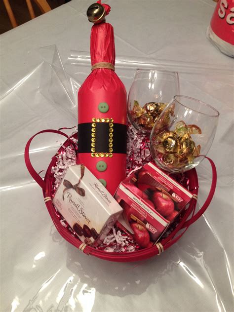 Gift basket for two! Includes bottle of wine (Santa wrap), 2 wine ...