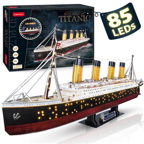 3D Puzzles for Adults Titanic Toys Arts Crafts for Adults 36'' LED ...