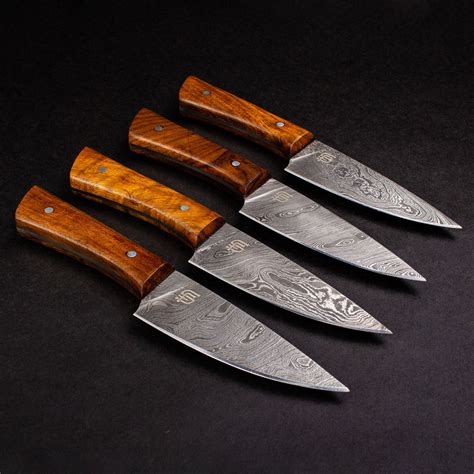 Cattleman Damascus Steel Steak Knives - Set of 4 – Forseti Steel