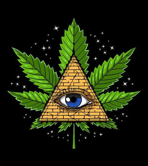 Psychedelic Weed Pyramid Digital Art by Nikolay Todorov - Pixels