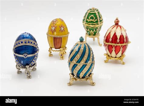 Close-up of Faberge egg designs seen as part of a collection Stock ...