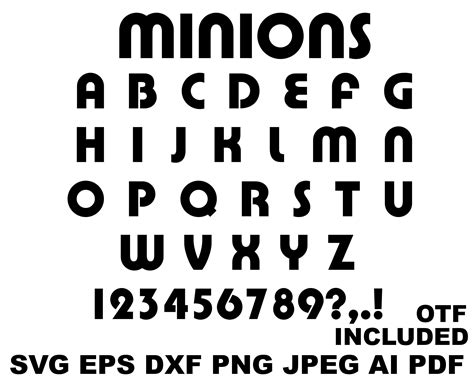 Minions Font Svg Minions Svg Minions Party Font Minions - Etsy Canada