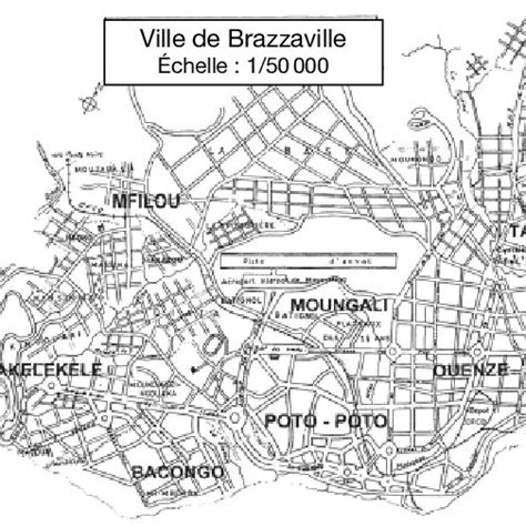 Carte de la ville de Brazzaville avec localisation des 7... | Download ...