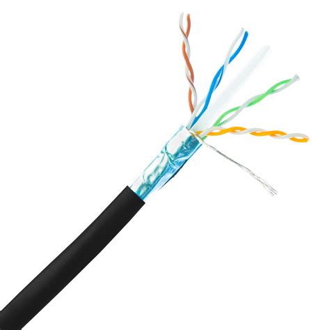 1000ft Shielded Black Cat6 Ethernet Spool, Solid, Bulk