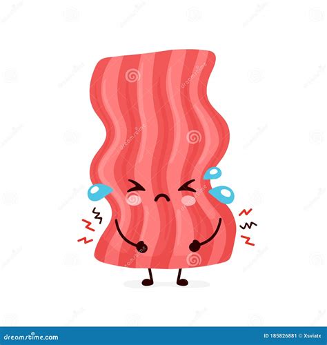 Funny Bacon Slice Isolated Cartoon Character | CartoonDealer.com #88092113