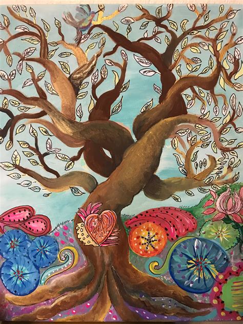 Bodhi Tree Acrylic Painting by rminiscalco | Painting, Bodhi tree, Bodhi