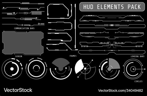 Hud futuristic ui elements set Royalty Free Vector Image