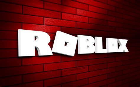 Download wallpapers Roblox 3D logo, 4K, red brickwall, creative, online ...