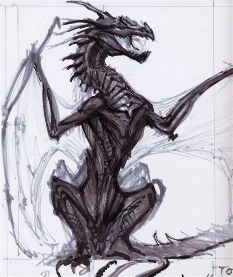 Skyrim Dragon Concept by Adam Adamowicz Dead Dragon, Skyrim Dragon ...