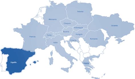 Ubicación de España en el mapa de Europa - Mapa de Europa