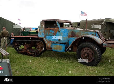 American M3 half-track WWII military rusty needing renovation Stock ...