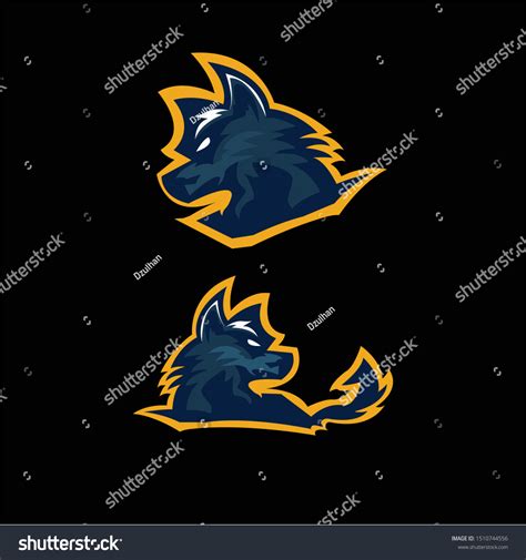 Fox Logo Design Mascot Blue Yellow Stock Vector (Royalty Free ...