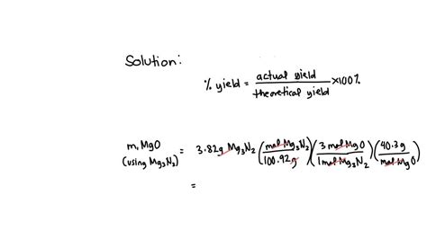 SOLVED: A 3.82-g sample of magnesium nitride is reacted with 7.73 g of ...