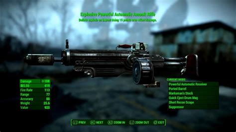 Fallout 4 Best weapons series: EXPLOSIVE ASSAULT RIFLE 108 dmg - YouTube