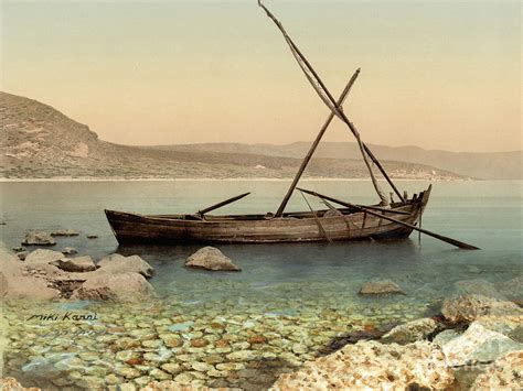 The Jesus Boat At The Sea Of Galilee Painting by Miki Karni