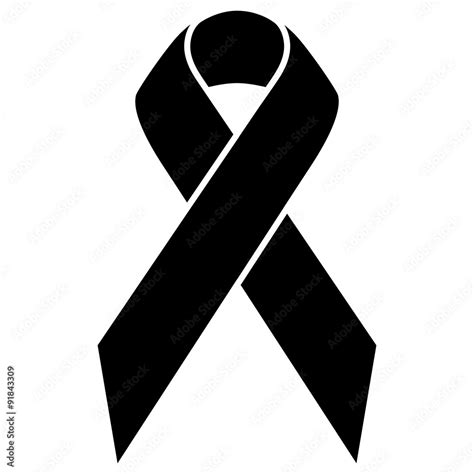 Awareness Ribbon / Aids, Cancer, Breast Cancer / Symbol, Icon, Black ...