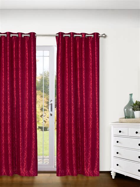 Buy BOMBAY DYEING Red Single Printed Door Curtain - Curtains And Sheers ...