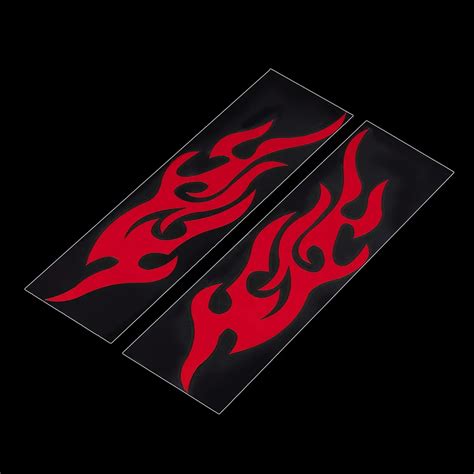 2 Pcs 35cmX10cm Fire Flame Sticker Car Side Door, Truck Bumper, Window ...