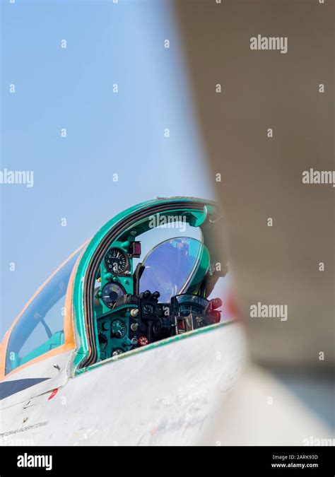 MiG-21 BIS cockpit detail telephoto view Stock Photo - Alamy